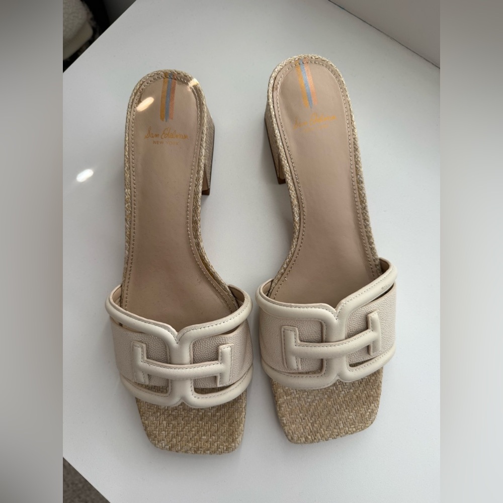 Sam Edelman Cream Braided Slide Sandals